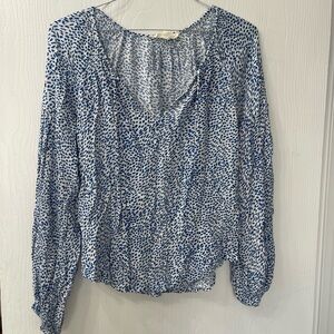 Lovestitch Blue and White Patterned Blouse